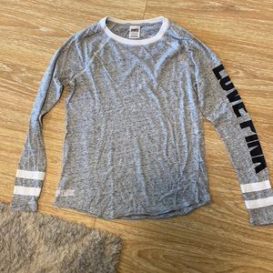 VS PINK Heather Gray Long Sleeve Tee